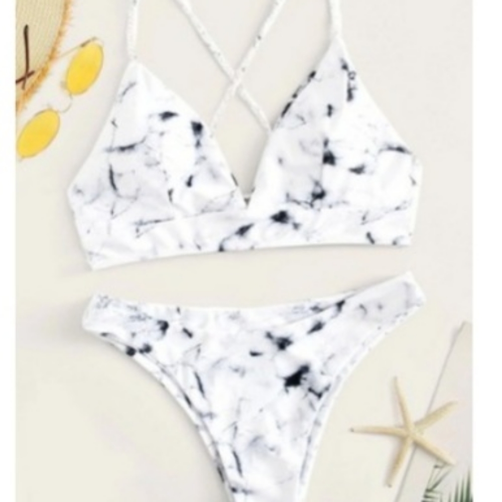 Brand New Boutique Bombshell Marble Bikini